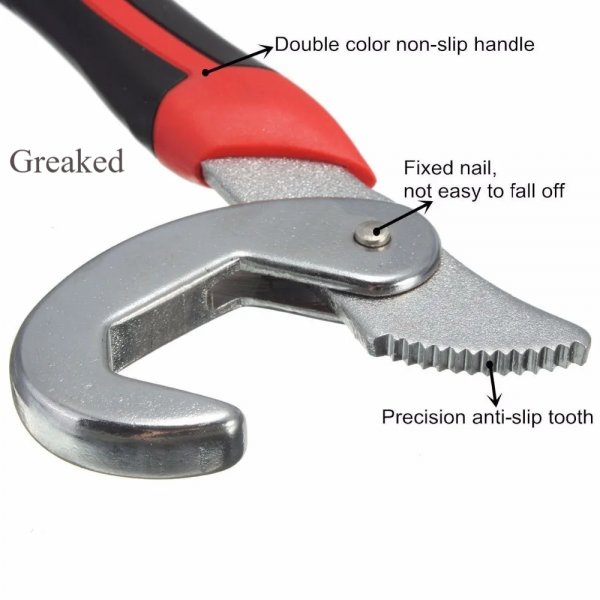 Greaked Universal Key Pipe Wrench 8-22 / 22-32mm Open End Spanner Set High-carbon Steel 45#steel Grip Tool Plumber Multi Hand Tool 