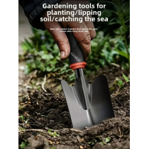 Greaked Metal Garden Trowel with Ergonomic Black Handle and Orange Trim - Perfect Tool for Planting Flowers and Vegetables