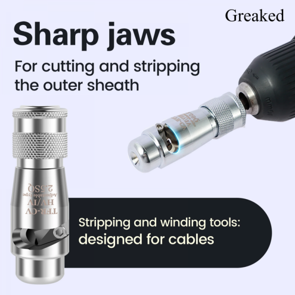 Greaked Fast Stripping Wire Tool and Twisting Tool Adjustable Cable Peeling Twister Electric Wire Peeling Machine for 2.5-10 square 