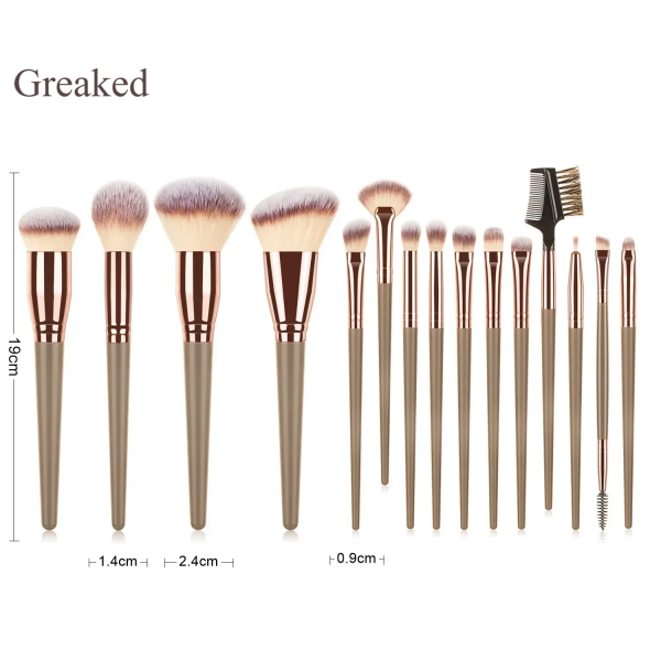 Greaked Makeup Brushes Set Face Eyes Make Up Brush Eyelash Eyeshadow Eyebrow Eyeliner Foundation Powder Blush Highlight Lips Brush 