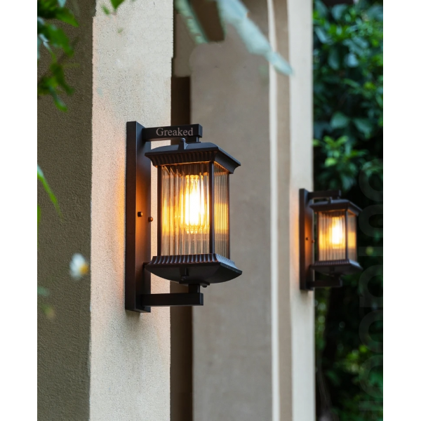 Greaked Outdoor Wall Lamp Metal Waterproof Outside Wall Lights AC90-260V Exterior Wall Lighting for Hotel Villa Big Porch Garden Gate 