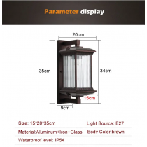 Greaked Outdoor Wall Lamp Metal Waterproof Outside Wall Lights AC90-260V Exterior Wall Lighting for Hotel Villa Big Porch Garden Gate