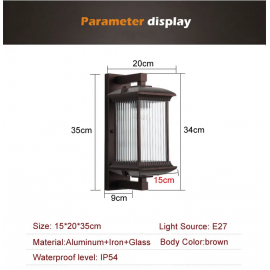 Greaked Outdoor Wall Lamp Metal Waterproof Outside Wall Lights AC90-260V Exterior Wall Lighting for Hotel Villa Big Porch Garden Gate