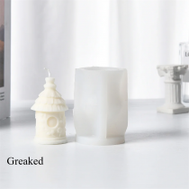 Greaked 3D House Candle Silicone Mold Cute Small House Scented Plaster Craft Mold DIY Bird Flower House Resin Casting Home Decorate Tool