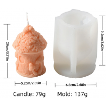 Greaked 3D House Candle Silicone Mold Cute Small House Scented Plaster Craft Mold DIY Bird Flower House Resin Casting Home Decorate Tool